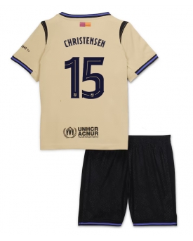 Billige Fotballdrakt Barcelona Andreas Christensen #15 Replika Bortedraktsett Barn 2025-26 Kortermet (med bukser)